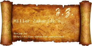 Hiller Zakariás névjegykártya